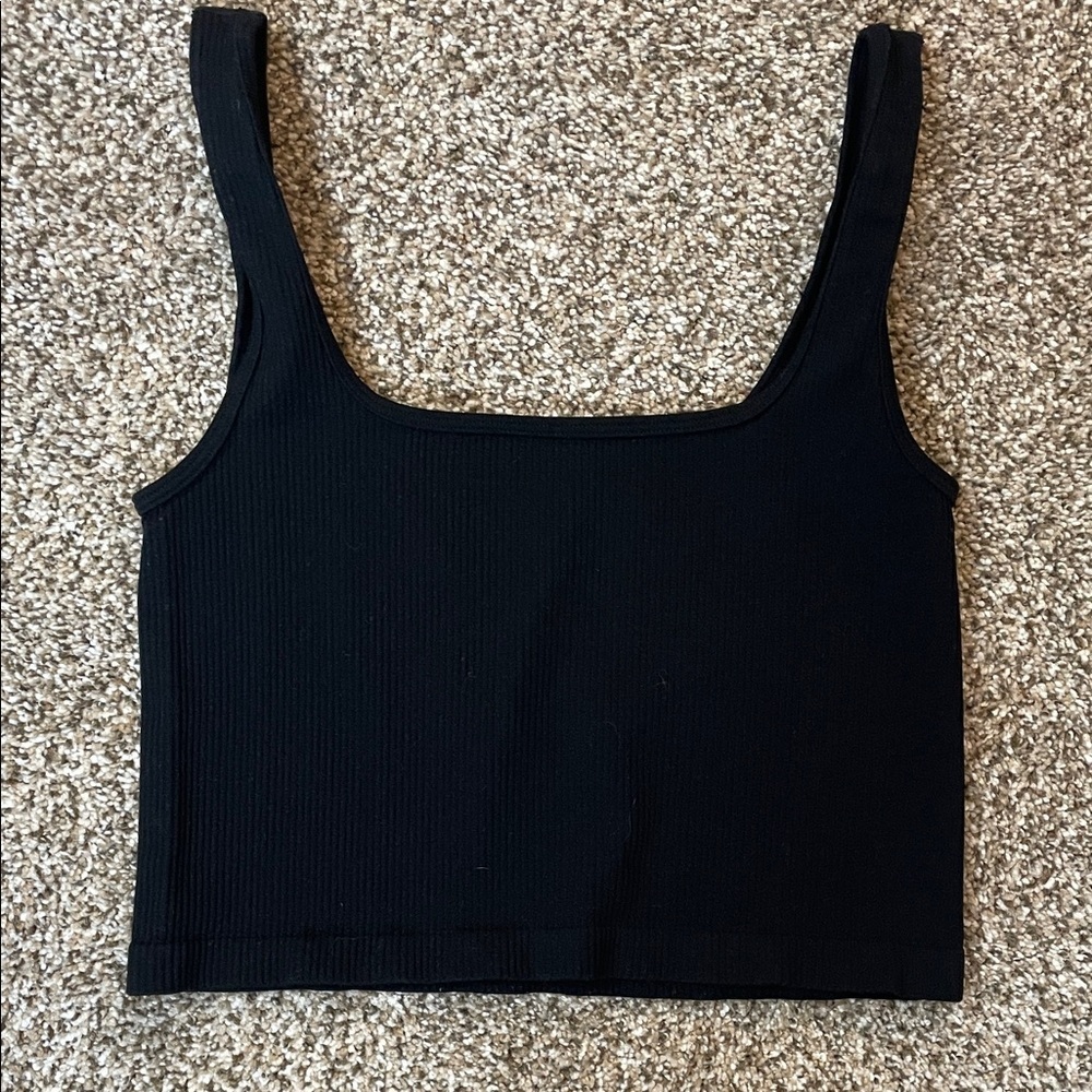 Black Ribbed Women's Top